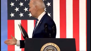 Fact Check: Biden's Gesture Was NOT Directed To Empty Space -- There Was Audience Seating There
