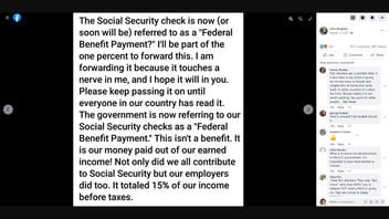 Fact Check: Social Security Payment Will NOT Become 'Federal Benefit Payment' -- It's ALWAYS Been Considered A 'Benefit'