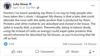 Fact Check: Keto Diet Does NOT Alleviate 'The Issue' With The Spike Protein In COVID-19 Vaccine -- There Is No Issue