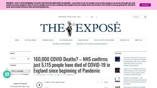 Fact Check: British Agency Does NOT Confirm 'Just 5,115 People' Have Died Of COVID-19 In England Since Beginning Of Pandemic