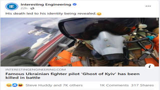 Fact Check: 'Ghost Of Kyiv' Was NOT Killed In Battle Or Identified -- Mythical Aviator 'Embodies The Collective Spirit' Of Ukrainian Pilots