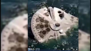 Fact Check: Video Does NOT Show Alien Craft Crashed In Ocean -- It's Model Or Animation Of The Millennium Falcon From 'Star Wars'