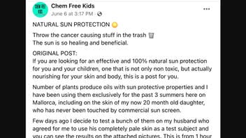Fact Check: Plant Oils Do NOT Provide Effective Natural Sun Protection AND Sunscreen Does NOT Cause Cancer