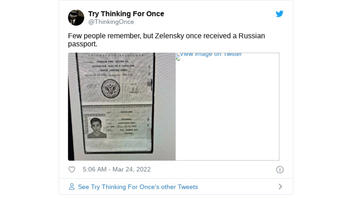 Fact Check: Picture Does NOT Show Zelenskyy's Russian Passport