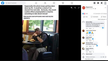 Fact Check: Facebook Has NOT Been Taking Down Photo Of Police Officer Praying