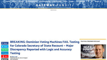 Fact Check: Dominion Voting Machines Did NOT Fail Testing For Colorado Secretary Of State Recount