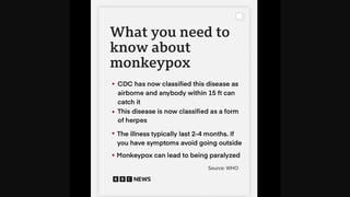 Fact Check: Monkeypox Is NOT Airborne Disease That Causes Paralysis