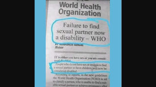 Fact Check: WHO Did NOT Declare That Failure To Find Sex Partner Is Now A Disability
