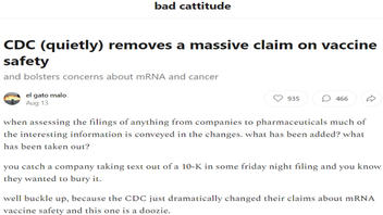 Fact Check: CDC Did NOT 'Just Dramatically' Change Their Claims About MRNA Vaccine Safety