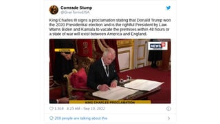 Fact Check: King Charles III Did NOT Sign Proclamation That Trump Won 2020 Election