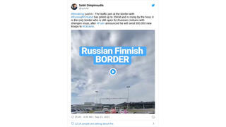 Fact Check: Video Does NOT Show Russians 'Pilling Up' At Finland Border In Response to Mobilization