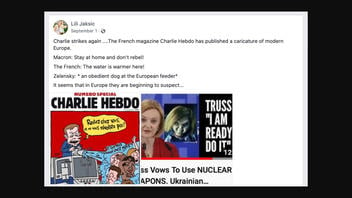 Fact Check: Ukraine's Zelenskyy Did NOT Appear On Charlie Hebdo Cover As 'An Obedient Dog At The European Feeder'