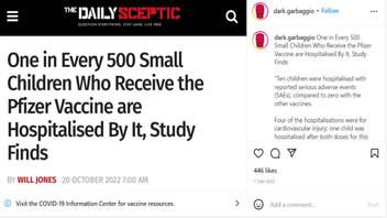 Fact Check: Pfizer COVID Vaccine NOT Responsible For Hospitalizing 1 In 500 Small Children Who Receive It