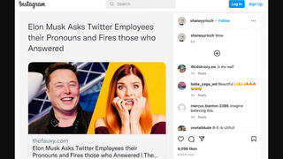 Fact Check: Elon Musk Did NOT Fire Twitter Employees Over Their Pronouns On November 4, 2022