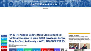 Fact Check: Arizona Ballots Did NOT Make Unsupervised Stop At Runbeck Company On Way To Counting Room