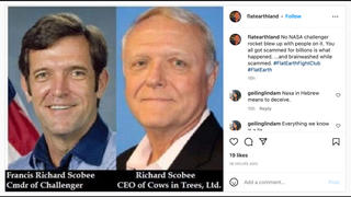 Fact Check: Picture Of Similar-Looking Men Does NOT Prove 'No NASA Challenger Rocket Blew Up With People On It' 