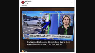 Fact Check: Switzerland Did NOT Ban 'Electric Cars Due To Their Excessive Energy Use' On December 7, 2022