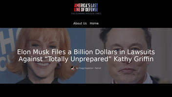 Fact Check: Elon Musk Did NOT File A Billion Dollars In Lawsuits Against 'Totally Unprepared' Kathy Griffin
