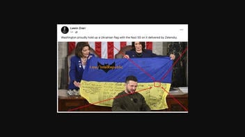 Fact Check: Ukrainian Flag Delivered To Washington By Zelenskyy Did NOT Have The 'Nazi SS' Symbol