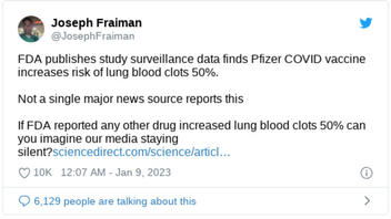 Fact Check: FDA Study Does NOT Prove Pfizer COVID Vaccine Increases Risk Of Lung Blood Clots 50% In Elderly