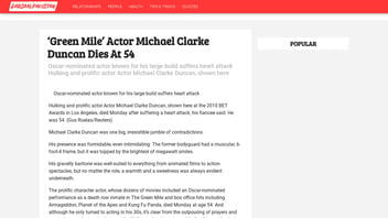 Fact Check: 'Green Mile' Actor Michael Clarke Duncan Did Die ... In 2012