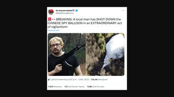 Fact Check: 'Local' Vigilante Did NOT Shoot Down 'Chinese Spy Balloon' -- Image Shows Comedian Sam Hyde