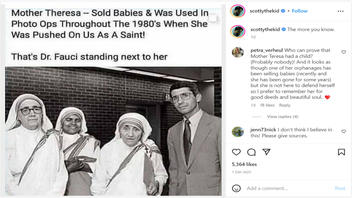 Fact Check: Mother Teresa Did NOT Sell Babies, But Workers In Her Charity Were Accused Of Sales Decades After Her Death