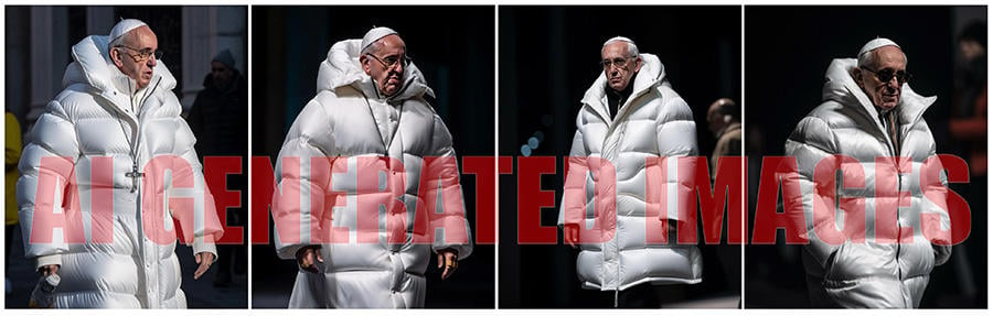 The Pope's Stylish White Puffy Coat Slowly Gets Bigger Until It Becomes a  Giant Kaiju : r/midjourney