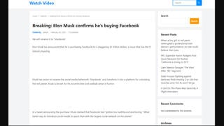 Fact Check: Elon Musk Is NOT Buying Facebook