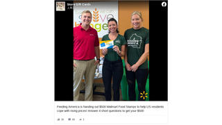 Fact Check: Offers Of Walmart Gift Cards On Facebook Are NOT Associated With Feeding America Food Bank Network