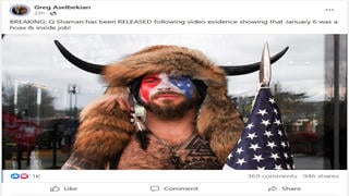 Fact Check: 'QAnon Shaman' NOT Released Early From Prison Because Of 'Video Evidence Showing That January 6 Was A Hoax,' 'Inside Job'