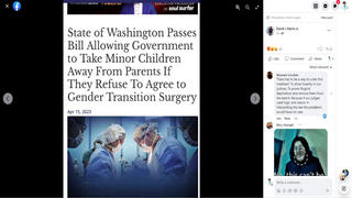 Fact Check: Washington State Bill Does NOT Allow 'Government To Take Minor Children Away From Parents If They Refuse To Agree To Gender Transition Surgery'