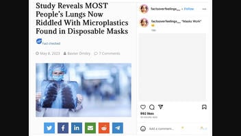 Fact Check: Study Does NOT Reveal Most People's Lungs Now 'Riddled With Microplastics' From Disposable Masks