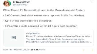 Fact Check: Pfizer Document Does NOT Show COVID-19 Vaccine Causes 'Devastating Harm To The Musculoskeletal System'