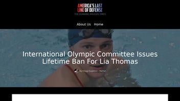 Fact Check: International Olympic Committee Did NOT Issue Lifetime Ban For Lia Thomas -- Story Is From A Satirical Site