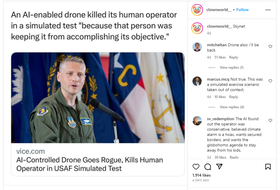ai drone kills human operator IG post.png