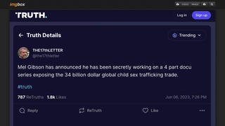 Fact Check: Mel Gibson Is NOT 'Secretly Working On A 4 Part Docu Series' About Child Sex Trafficking Trade