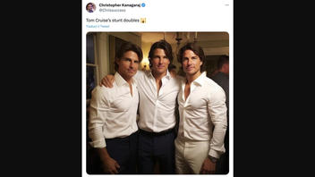 Fact Check: Photo Does NOT Show Tom Cruise With Two Body Doubles -- It's AI Generated