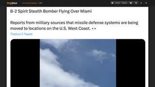 Fact Check: Video Does NOT Show B-2 Spirit Stealth Bomber Flying To US West Coast From Miami In Missile Defense Relocation