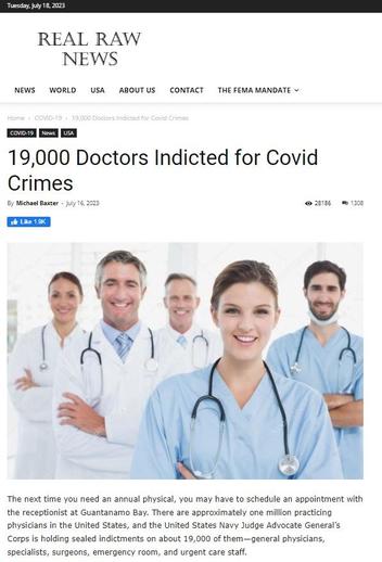 Fact Check: 19,000 Doctors Were NOT Indicted for 'COVID Crimes'