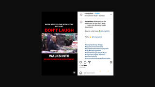 Fact Check: Video Does NOT Show Biden Looking At Books In 'Dementia Books Department' -- Dementia Sign Was Added