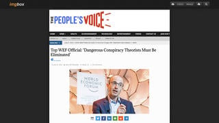 Fact Check: 'Top WEF Official' Did NOT Say That 'Dangerous Conspiracy Theorists Must Be Eliminated'