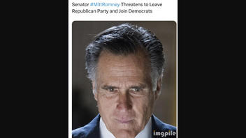 Fact Check: Sen. Mitt Romney Did NOT Threaten To Leave The Republican Party And Join Democrats