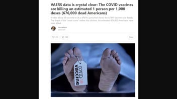 Fact Check: VAERS Data Is NOT 'Crystal Clear' Proof That COVID-19 Vaccines Are Killing '1 Person Per 1,000 Doses' 