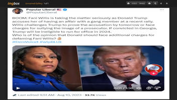 Fact Check: NO Evidence DA Fani Willis Is Challenging Trump To Prove Affair Claim Or Face Charges For 'Sullying' A Prosecutor