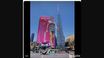 Fact Check: Video Does NOT Show A Giant Barbie Next To Burj Khalifa in Dubai -- It's A Computer-Generated Ad
