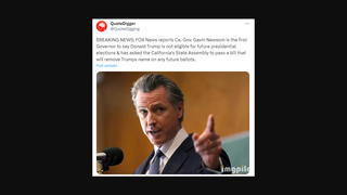 Fact Check: Fox News Did NOT Report Gavin Newsom Is First Governor To Call For Bill To Remove Trump From Ballot; Newsom Did NOT Say That
