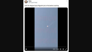 Fact Check: Video Does NOT Show 'Wagner Boss Prigozhin Jet On Fire Before Crashing' -- It Was Filmed Two Months Prior