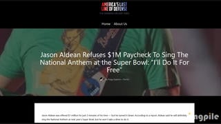 Fact Check: NO Evidence Jason Aldean Refused $1M To Sing National Anthem At Super Bowl -- Claim Comes From A Satirical Website