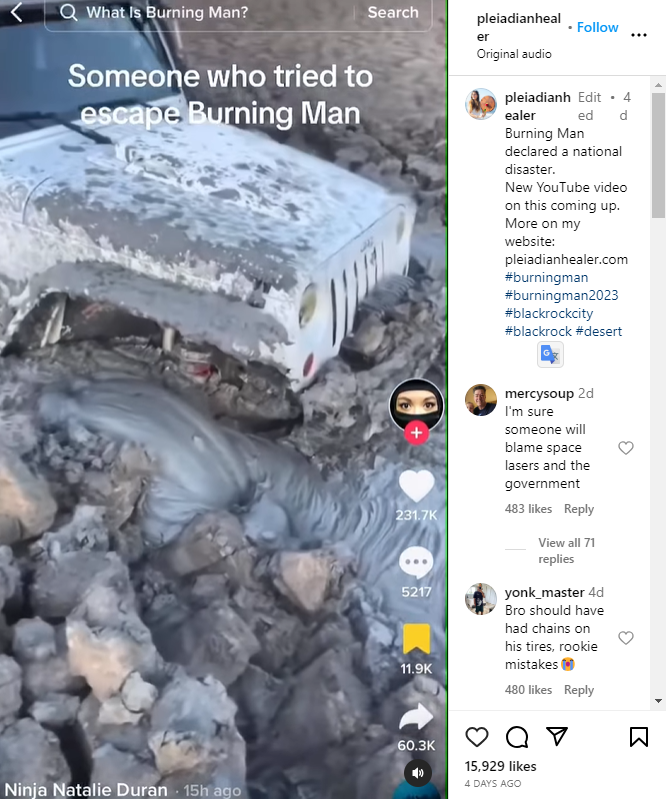 Fact Check: Video of Jeep In Mud Was Published Before 2023 Burning Man ...